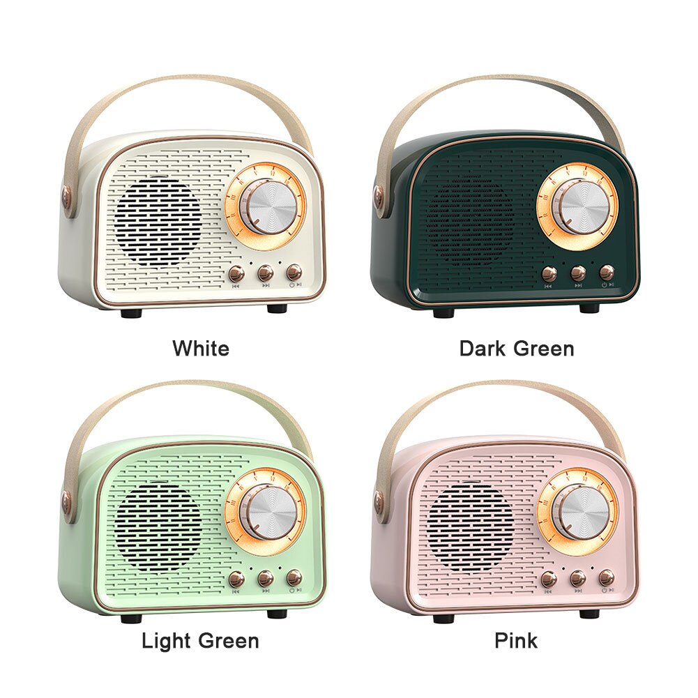 Party Old Fashion -compatible 5.0 Plastic With Handle Indoor Outdoor Gift Retro Wireless Speaker FM Radio Home