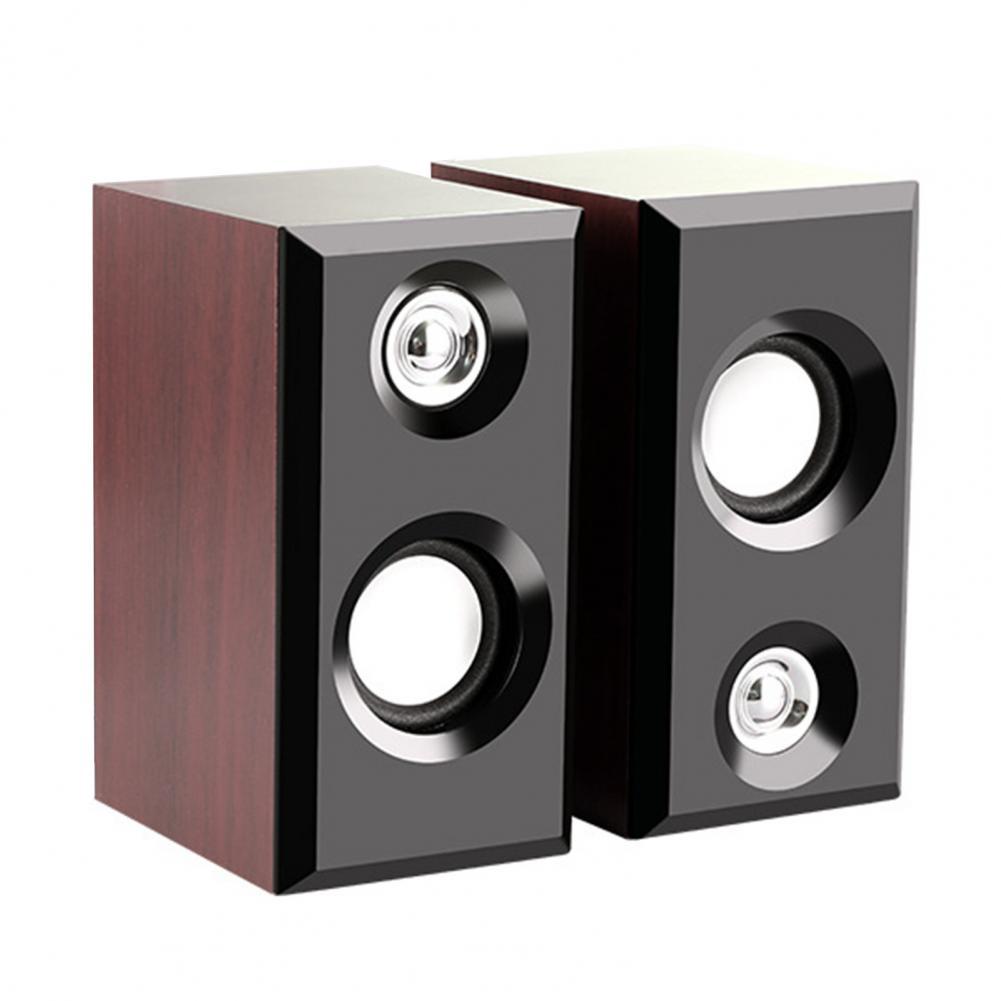 Computer Speakers Usb Powered Surround Sound Wooden Desktop Wired Loudspeakers Bass Stereo Subwoofer For Laptop Smartphone