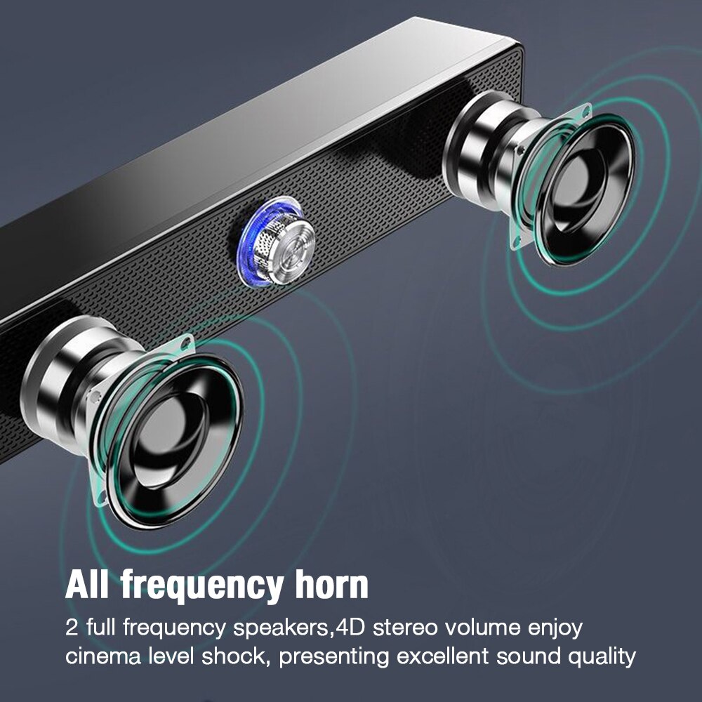 4D Stereo Bluetooth 5.0 Speaker 360° Surround Subwoofer Computer Speakers Sound Bar Sound Box for Home Theater TV Laptop PC