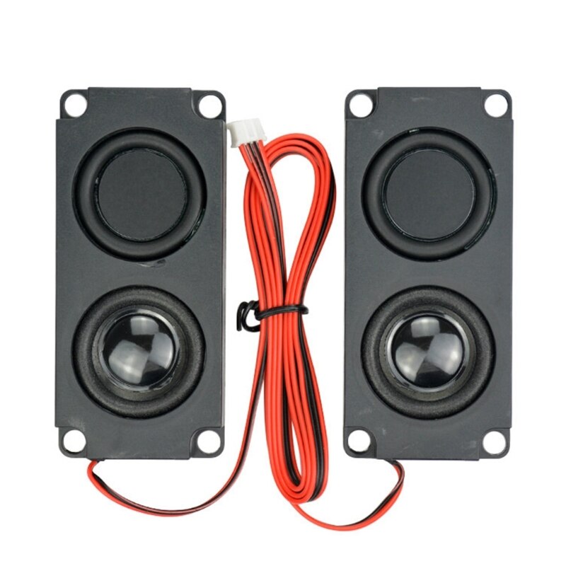 2Pcs Speaker Stereo Woofer Portable Speakers LED TV Speaker 80hm 5W Square Speaker 580MM Cable Length