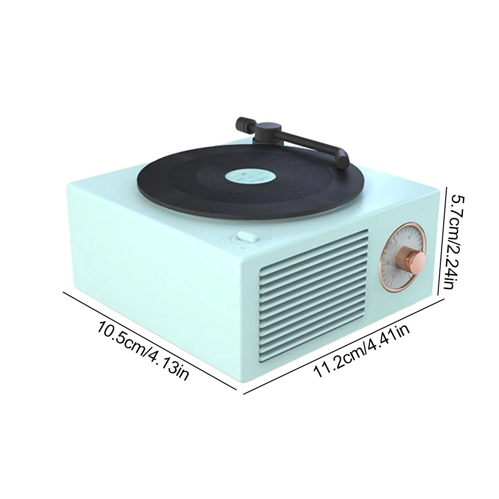 Turntable Speaker USB Bluetooth-compatible V5.0 Vinyl Record Player Stereo Vintage Portable Speaker