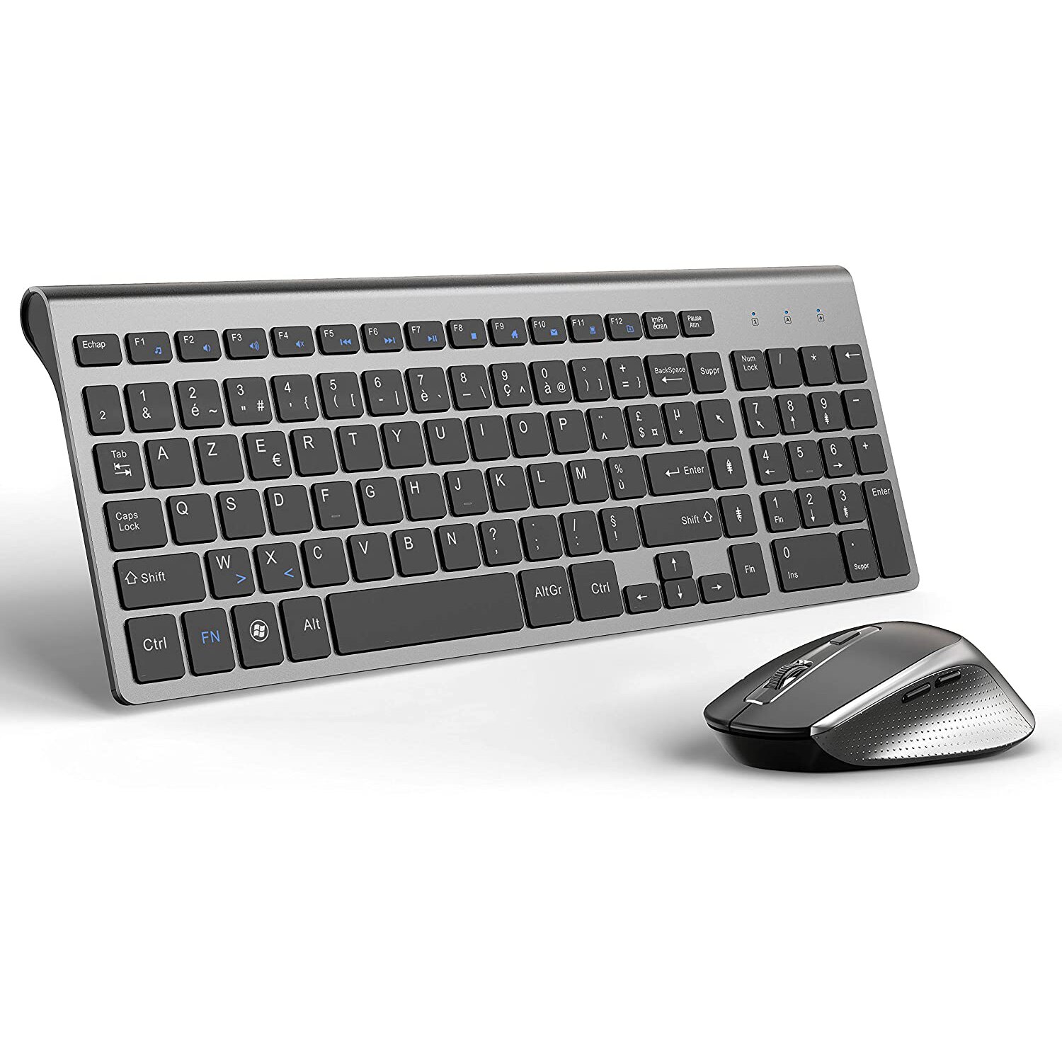 Layout Wireless Keyboard and Mouse Combo 2.4G Slim Ergonomic Quiet Keyboard and Mouse for Windows Laptop PC
