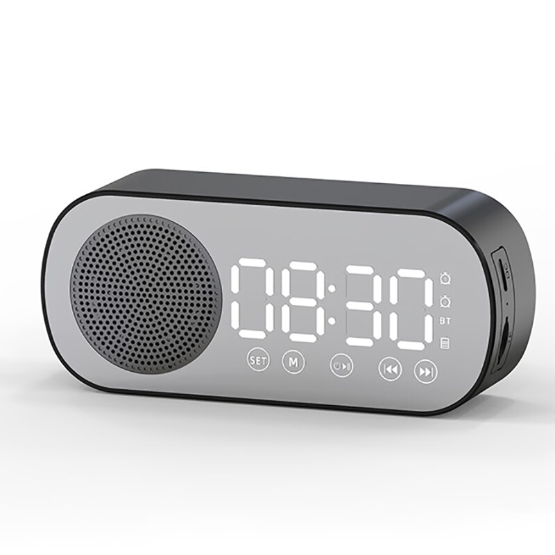 New Wireless Bluetooth Speaker Clock Dual Alarm Support TF Card FM Radio Soundbar HIFI Music Box Soundbar