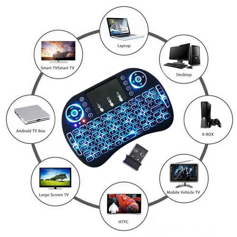 New Universal Smart Remote Control 2.4GHz Wireless Fly Air Mouse Touchpad Blacklight Mini Keyboard for TV Box mini