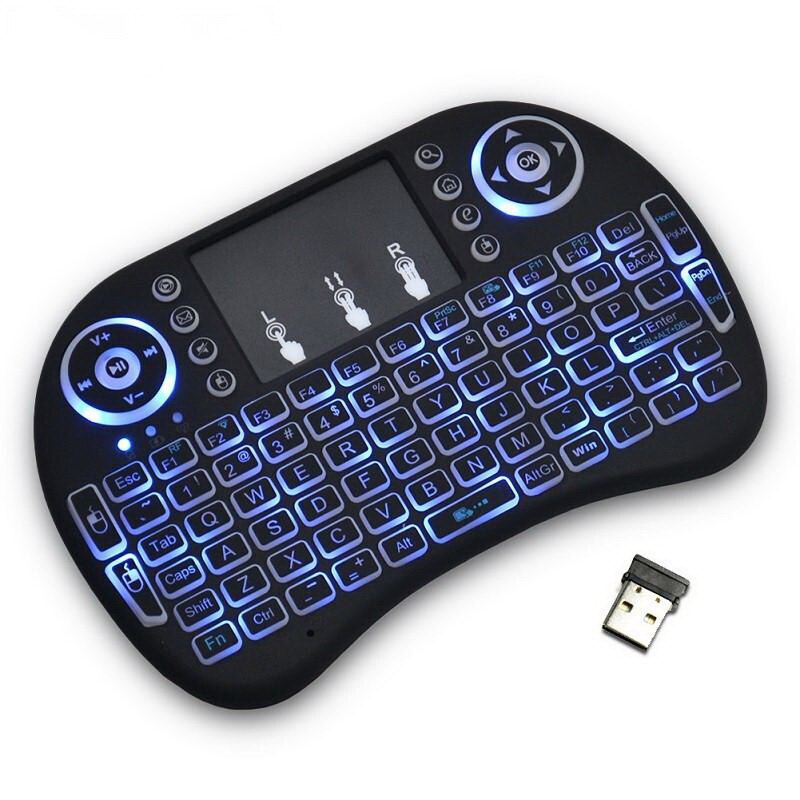 New Universal Smart Remote Control 2.4GHz Wireless Fly Air Mouse Touchpad Blacklight Mini Keyboard for TV Box mini