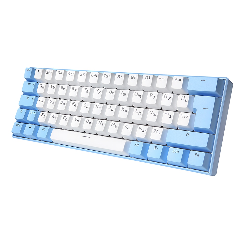 62 Keys Mechanical Keyboard 60% Mini Color Backlit USB Wired Gamer Keyboard for Travel Laptop