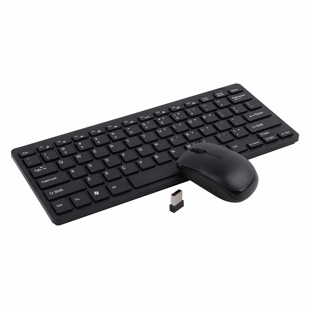 2.4G Mini Wireless Keyboard and Optical Mouse Combo Black/White For  Smart TV Desktop PC