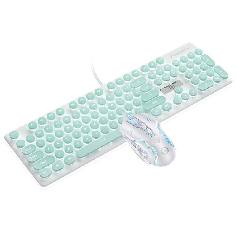 Three-piece Set Punk Gaming Keyboard and Mouse Ear...