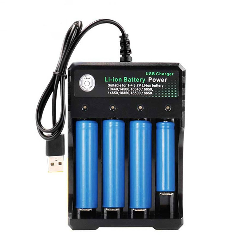 Battery Charger Black 1 2 4 Slots AC 110V 220V Dual For Charging 3.7V Rechargeable Lithium Battery Charger