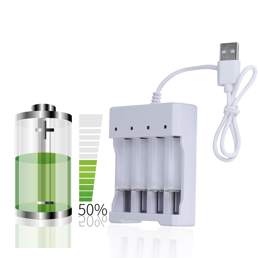 High Speed USB 3/4 Slot Fast Rechargeable Battery Charger Short Circuit Protection AAA AA Rechargeable Battery Station
