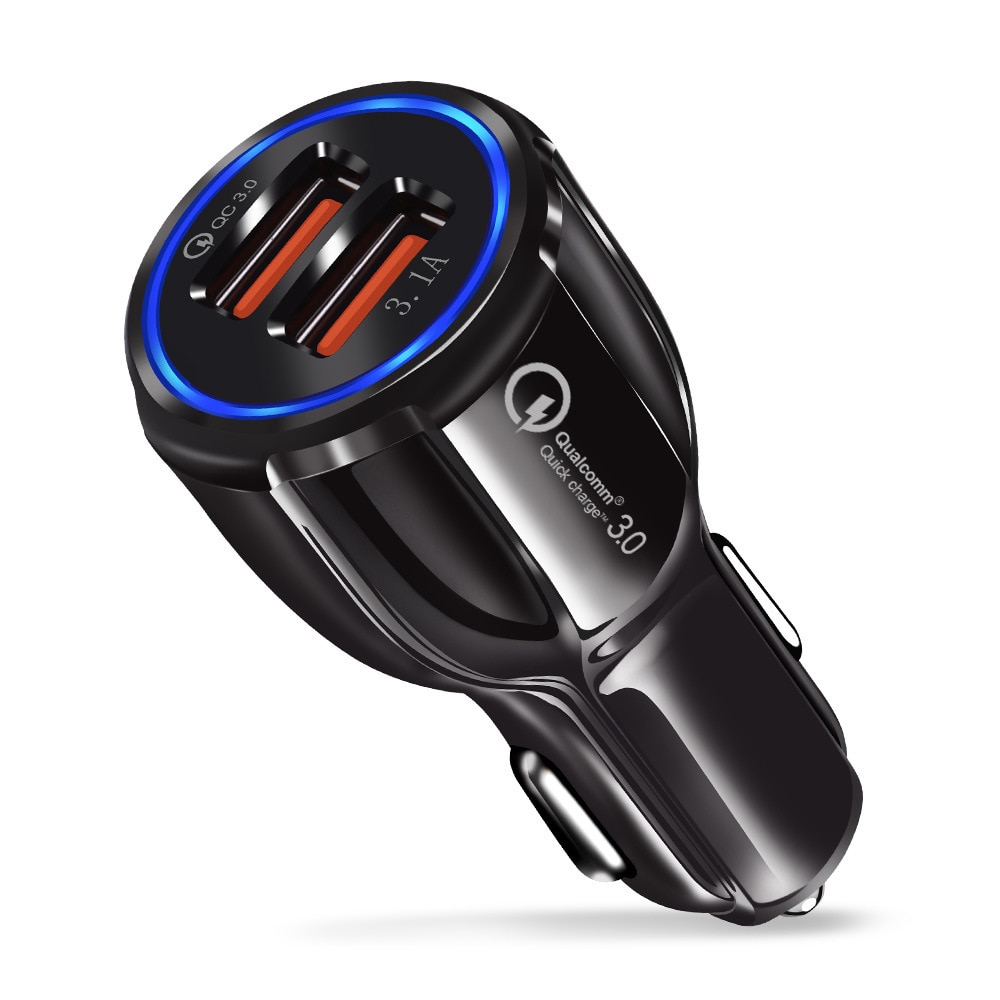 Hotest Car Charger Dual Port QC3.0 Fast Charge 39W Car Charger Dual USB Fast Charge 6A For Mobile Tablets Dropshipping