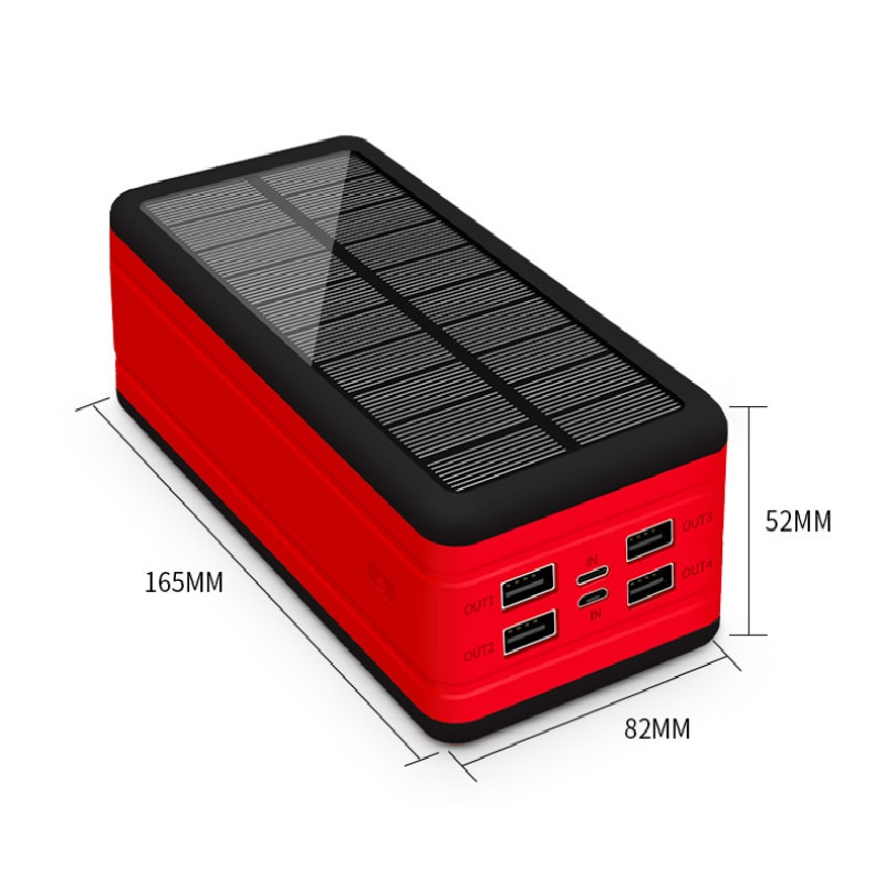 99000mAh Wireless Solar Power Bank Portable Phone Charger 4USB Outdoor Large Capacity External Battery