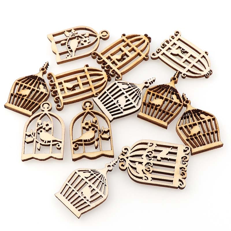 DIY Wooden birdcage pendant Embellishments Crafts ...