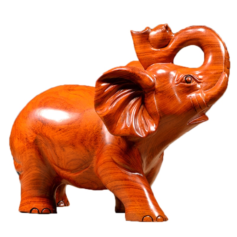 Elephant Ornaments Solid Wood Hand Carving ...