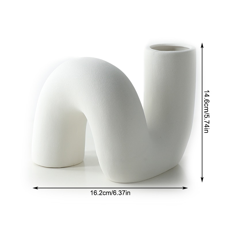 Ceramic Vase Modern Minimalist Abstract Vases White Twisted Tube Shape Nordic Flower Pots For Interior Home Decor Accessories