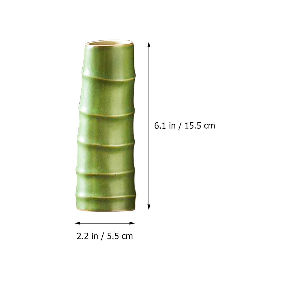 Bamboo Cylindrical Vase Ceramic Imitation Bamboo Vase Creativity Flower Arrangement Vase Office Desktop Decorations Home Decor