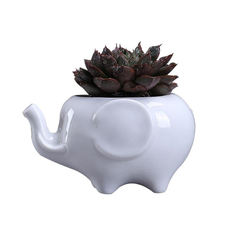 Flower Pot Planters White Elephant Ceramic Pote Vidro For Sale Garden Pots Flower Vase Set Macetas Pot Fleur Bonsai Pots