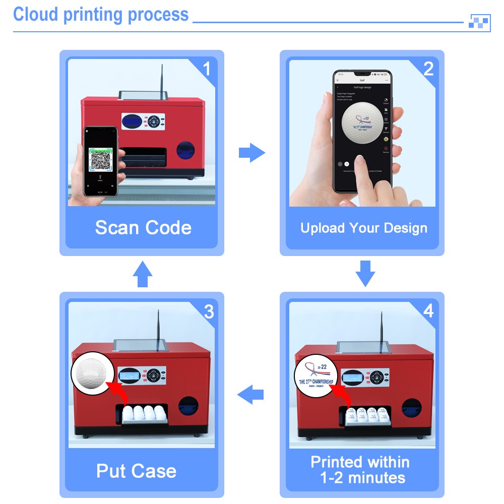 Golf Ball Printer Mobile App UV Printer Custom Wireless Golf Printer With Tablet With Golf Ball Holder UV Printing Machine