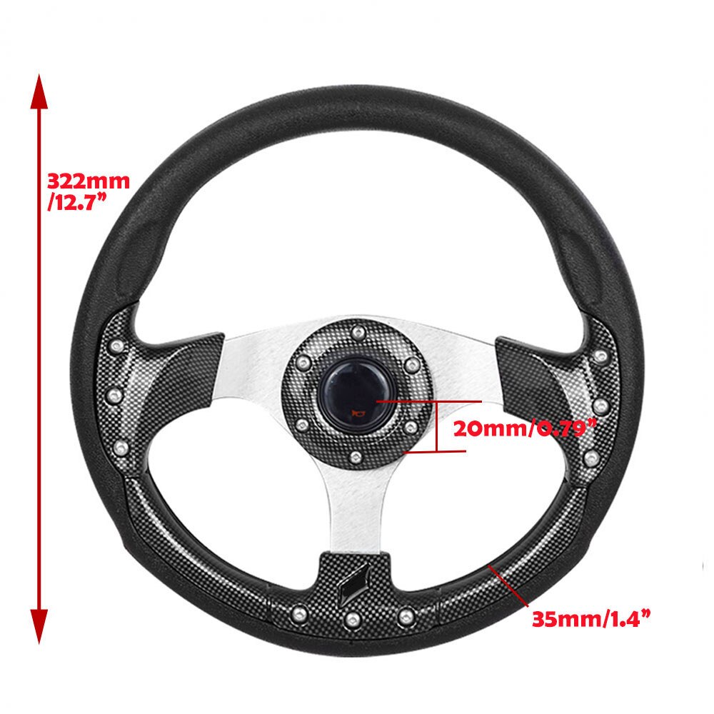 Car Steering Wheel 13 inch 320MM Aluminium PVC Rac...