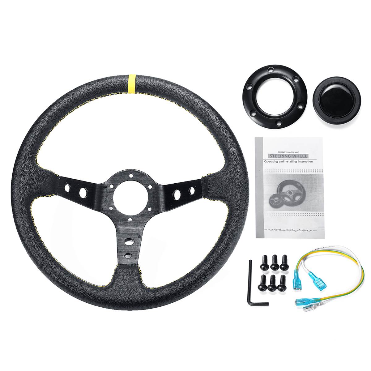14inch 350mm Universal Car Racing Steering Wheel Auto Racing Sport Steering Wheel Accessories for BMW Akura etc.