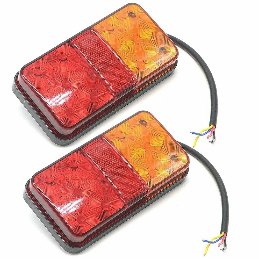 1 Pair 12V Car LED Tail Light Brake Indicator Turn Signal Warning Waterproof Break Side Lamp For Car Caravans Truck Van Trailer