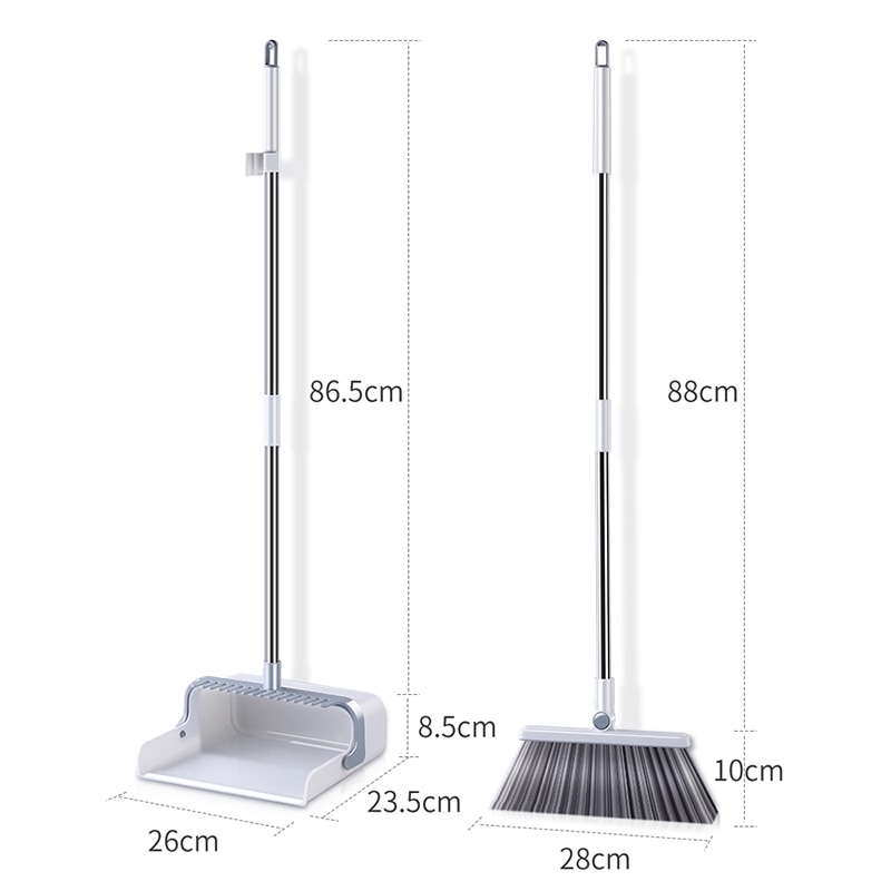Foldable Broom and Dustpan Set Household Cleaning Extendable Suit Multifunction Dustless Floor Squeegee Brush Soft Comb Teeth