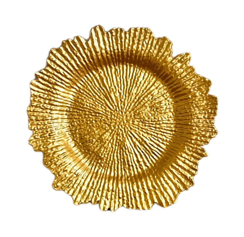party plate electroplating light luxury PP plate antique large living room fruit plate edge hot gold foil