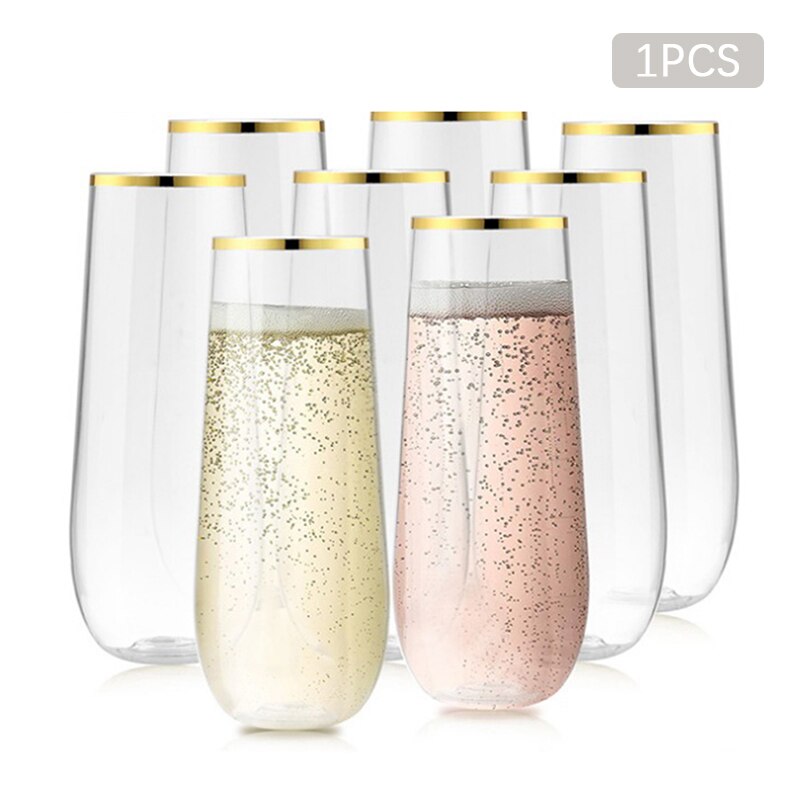 Shatterproof Plastic Wine Glass Unbreakable PET Red Wine Tumbler Glasses Cups Reusable Transparent Fruit Juice Beer Cup