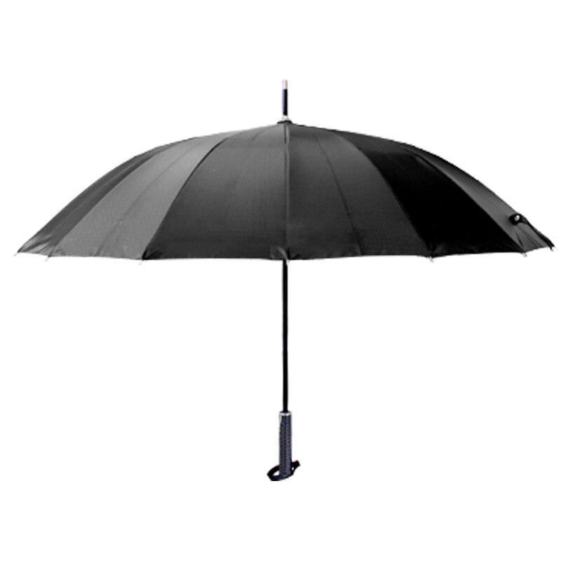 16-Bone Men's Reinforced With Long Handle Rain Umbrella Wind And Water Resistant Metal Luxury Durable Black Umbrella