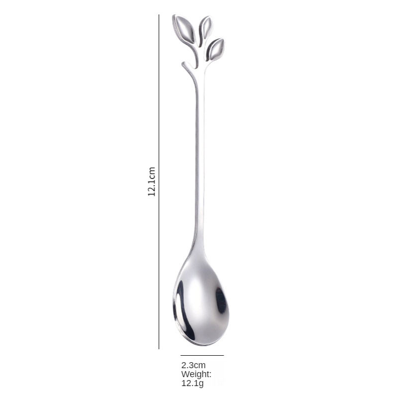 Creative Personality Stainless Steel Gold Spoons Tree Leaf Spoon Coffee Spoon Tea Spoon Home Restaurant Dessert Cucharas