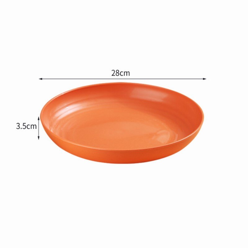 Inyahome Unbreakable Dinner Plates Cafeteria Reusable Plate Food Trays Dishwasher & Microwave Safe Easy To Clean BPA Free Red