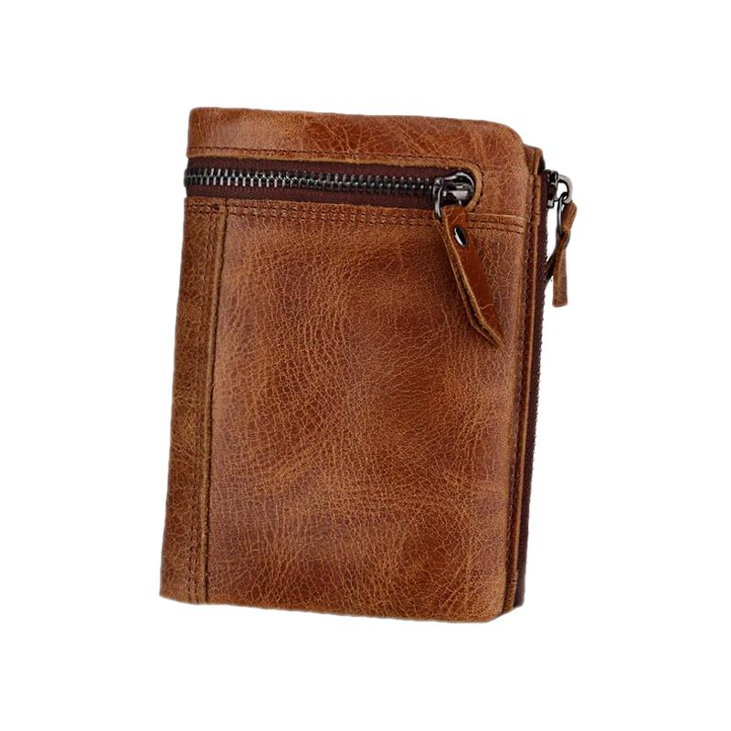 Genuine Leather Zipper Wallet For Men RFID Holder ...