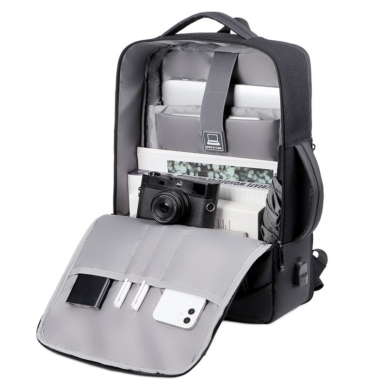 Crossten Large Capacity Expandable  Laptop Backpack USB Charging School Bag Waterproof Swiss-multifunctional Travel bag