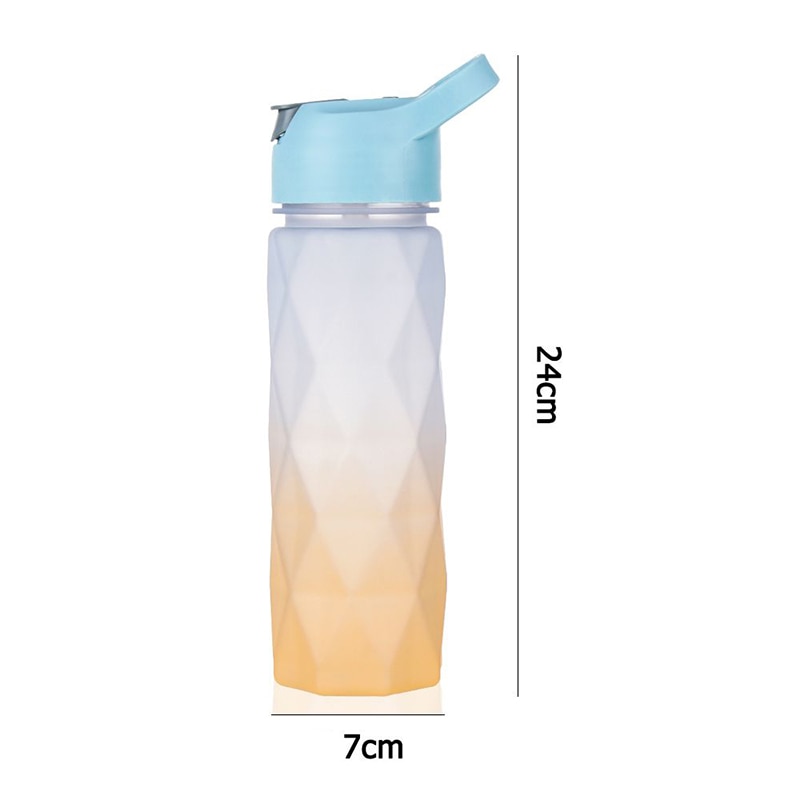 Gradient Color Large Capacity Water Cup Portable Outdoor Sports Straw Kettle 600ml Cute Children Leak-proof Straw Cup