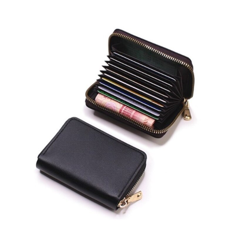Woman Wallets PU Leather Compact Coin Purses Large-capacity Card Holder Woman 9 Card Slots Small Zipper Wallet