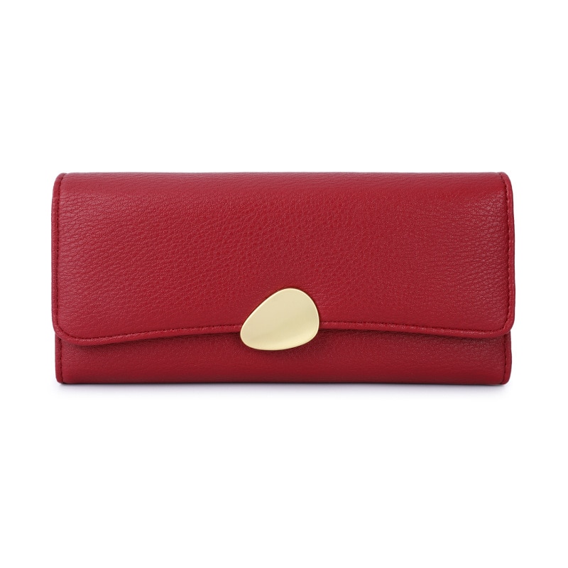 Wallet for Women Classic Pebbled Grain Three-Fold PU Leather Long Fashion Coin Purse Gift Idea