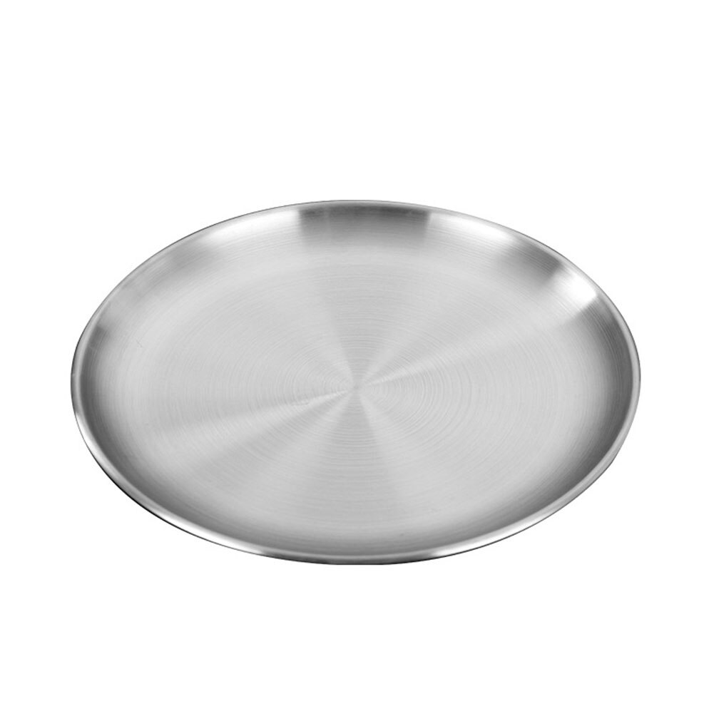 New Durable Plate Tray Stainless Steel 14/17/20/23/26cm Accessories Breakfast Dining Dinner Dinnerware Dish