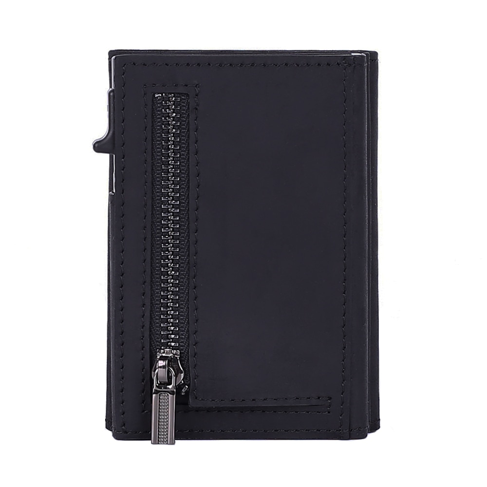 Genuine Leather Credit Card Wallet for Man Zipper ...