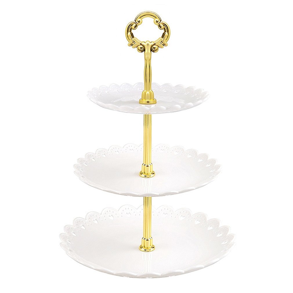 3 Tiers Cake Tray Holiday Party Cake Stand Fruit Plate Dessert Candy Dish Self-help Display Home Table Decoration Trays