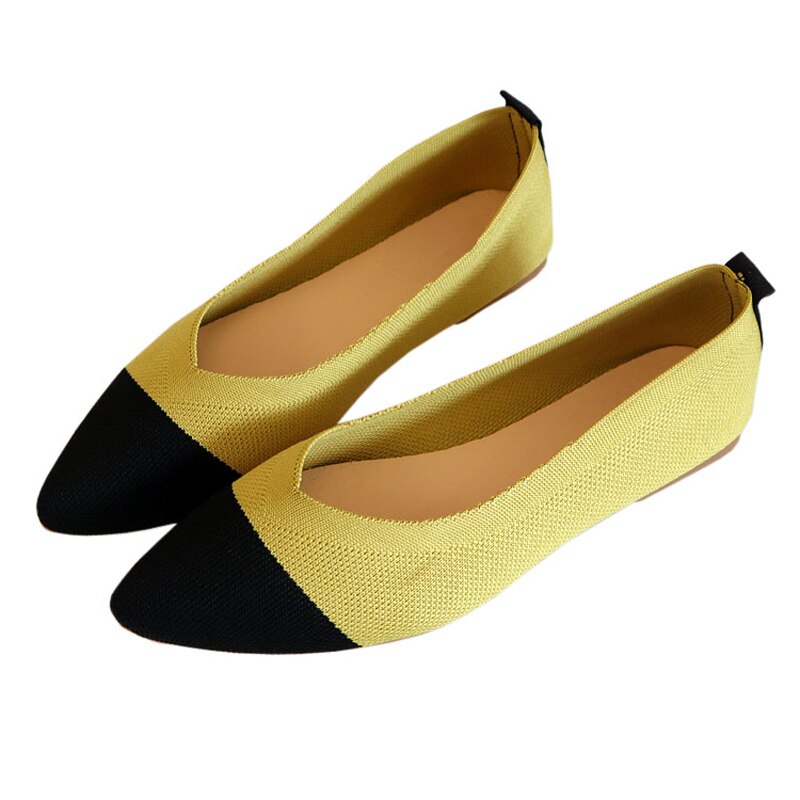 Women Pointed Toe Shallow Flat Shoes Mesh Loafers ...