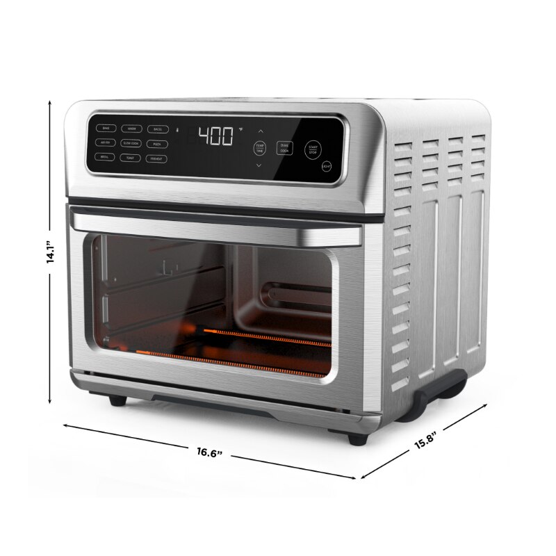 Dual-Function Air Fryer Toaster Oven Stainless Steel 20 Liter