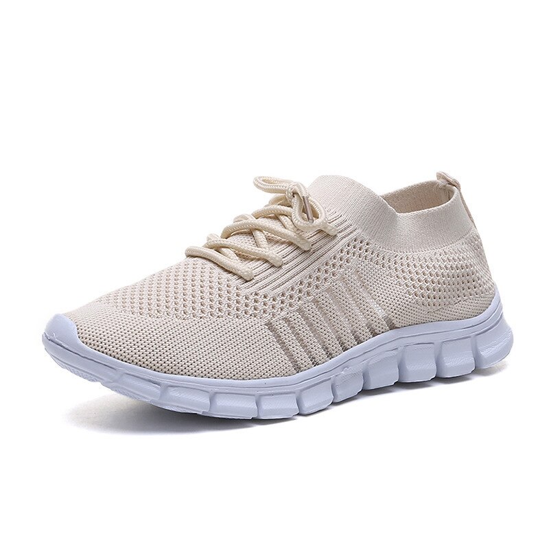 Trendy Mesh Platform Sneakers Socks Shoes Breathable Casual Sports Shoes Women Flats