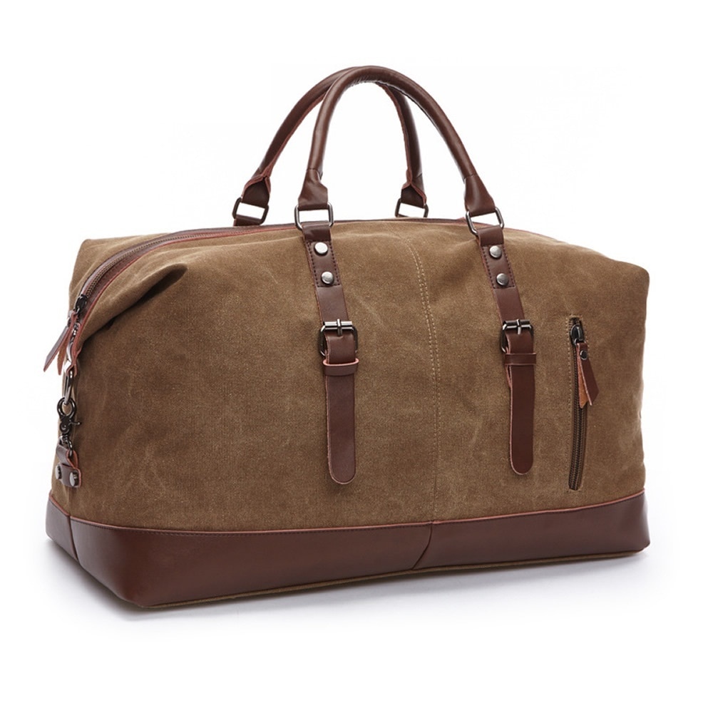 Original Canvas Leather Men Travel Bags Carry on L...