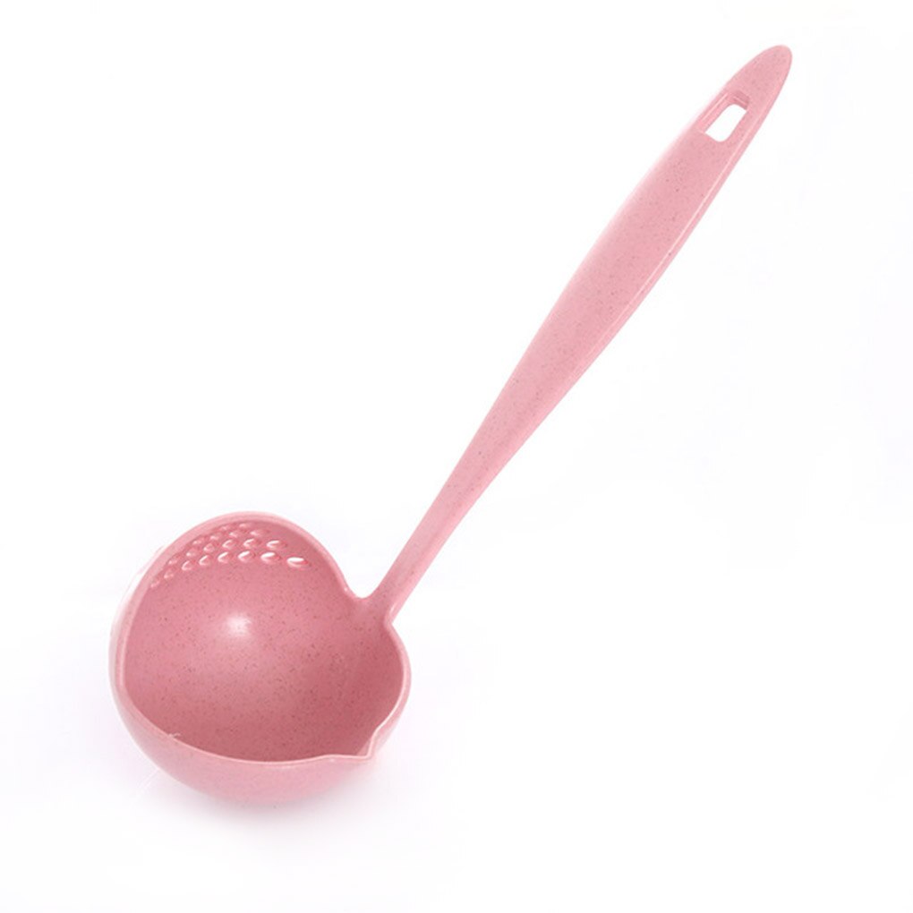 New 2 In 1 Long Handle Soup Spoon Home Strainer Cooking Colander Scoop Plastic Ladle Tableware Kitchen Accessories