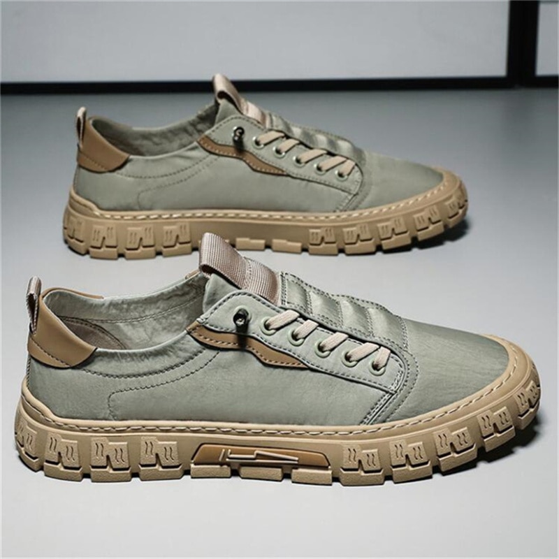 Men's Canvas Breathable Casual Walking Flats Vulcanized Fashion Shoes