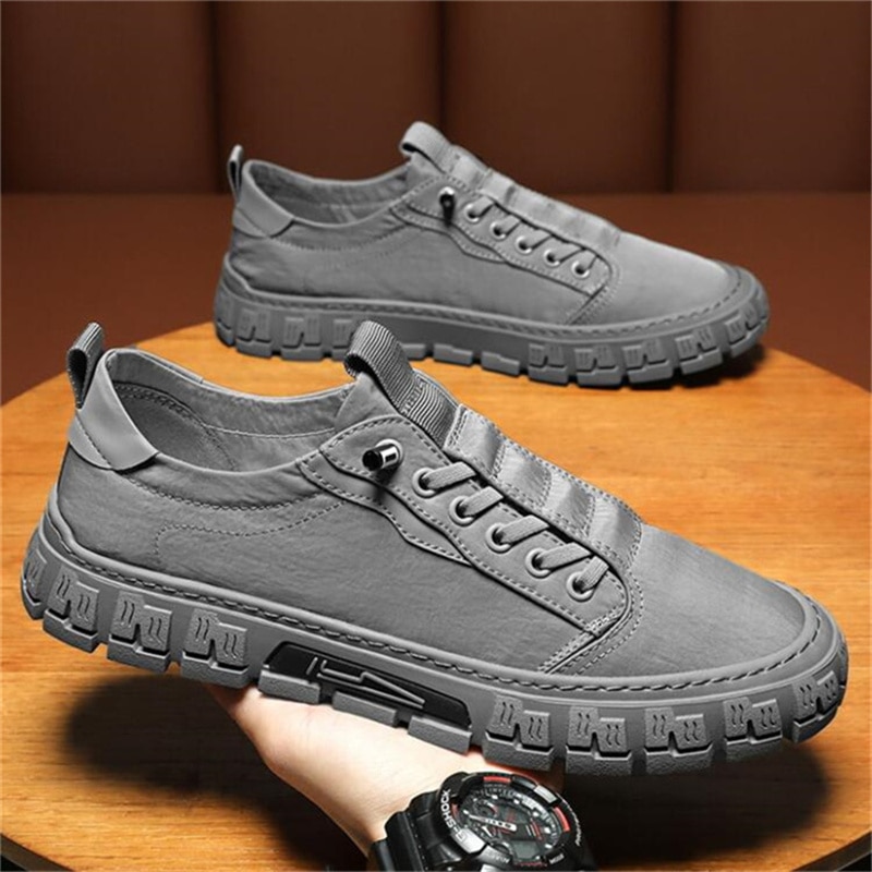 Men's Canvas Breathable Casual Walking Flats Vulcanized Fashion Shoes