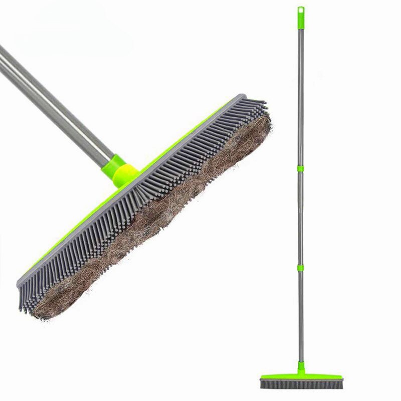 Floor Hair Broom Dust Scraper and Pet Rubber Brush...