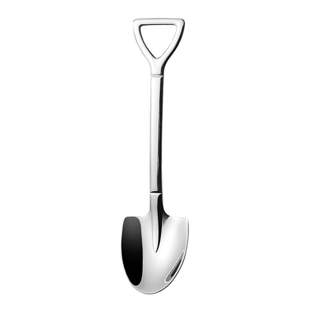 1Pcs Creative Shovel Shape Long Handle Spoon Home Coffee Stirring Spoon Ice Cream Dessert Kitchen Accessories