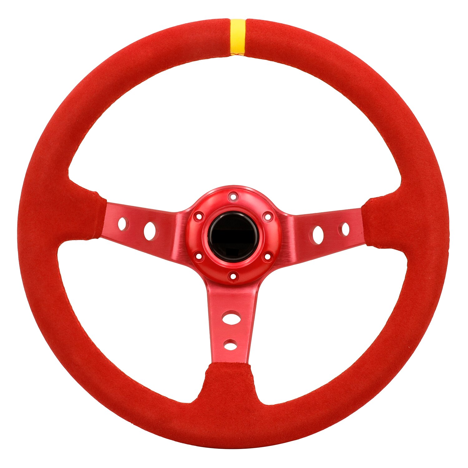 14inch Auto jdm Red Suede Leather Deep Dish Drift ...