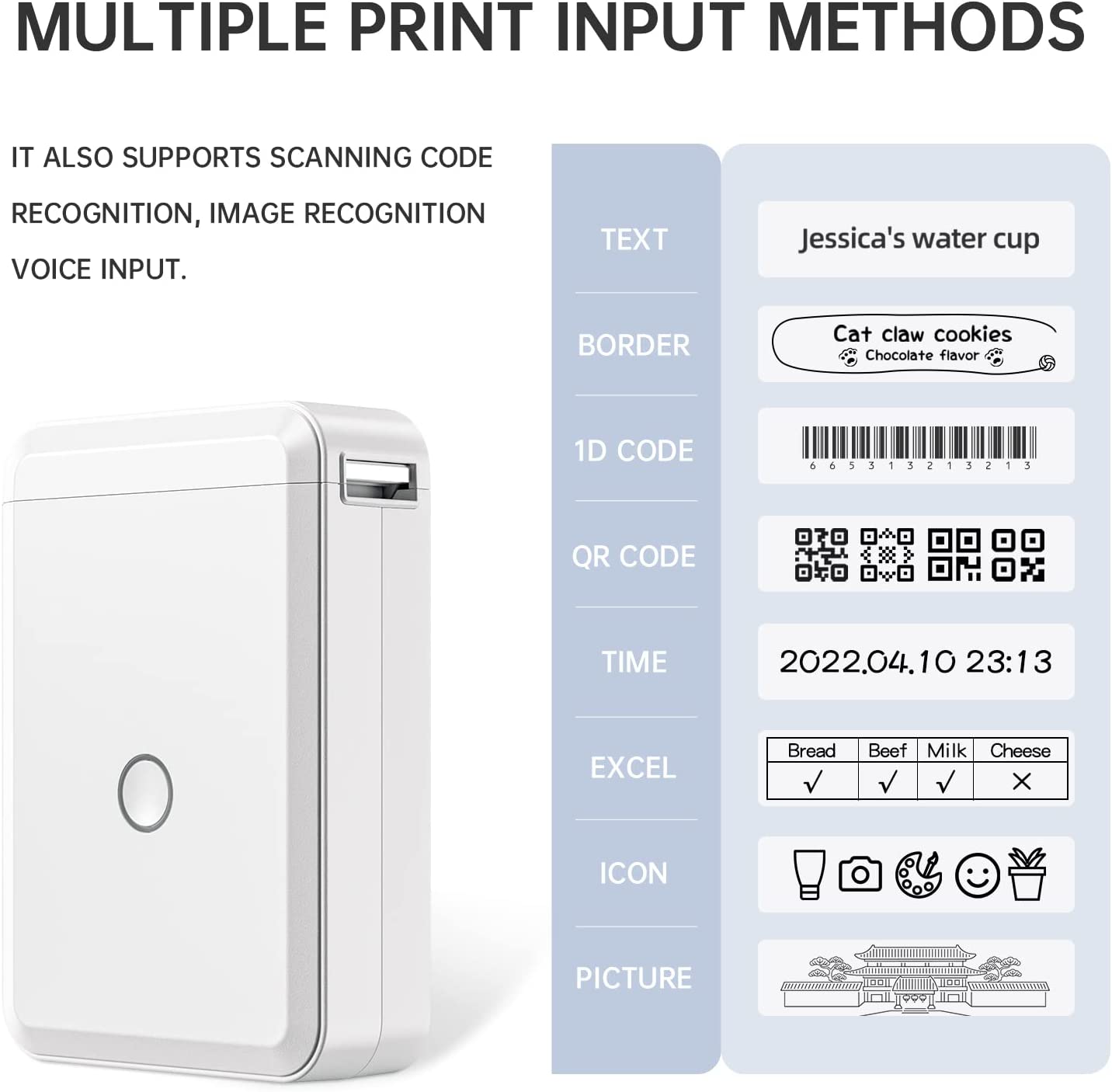 Mini Thermal Label Sticker Printer Inkless Portable Pocket Label Maker For Mobile Phone Machine